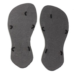 Vegan gray barefoot sandals Caty